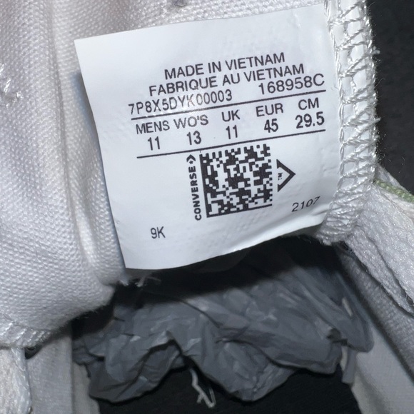 Converse Chuck 70 Vintage Canvas Sneakers Men 11 Woman 13 Green - Picture 8 of 8